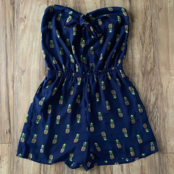 Francesca’s • Strapless Pineapple Romper - Picture 3 of 7